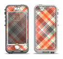 The Gray & Orange Plaid Layered Pattern V5 Apple iPhone 5-5s LifeProof Nuud Case Skin Set