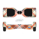 The Gray & Orange Plaid Layered Pattern V5 Full-Body Skin Set for the Smart Drifting SuperCharged iiRov HoverBoard