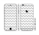 The Gray & White Chevron Pattern Sectioned Skin Series for the Apple iPhone 6/6s