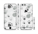 The Gray & White Large Paw Prints Sectioned Skin Series for the Apple iPhone 6/6s