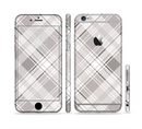 The Gray & White Plaid Layered Pattern V5 Sectioned Skin Series for the Apple iPhone 6/6s Plus
