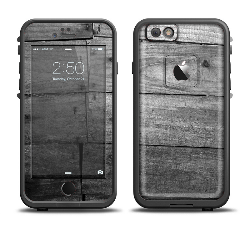 The Gray Worn Wooden Planks Apple iPhone 6/6s LifeProof Fre Case Skin Set