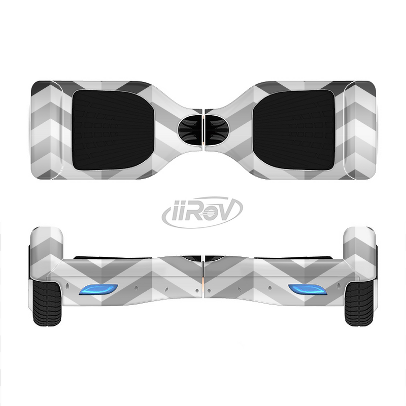 The Grayscale Gradient Chevron Zigzag Pattern Full-Body Skin Set for the Smart Drifting SuperCharged iiRov HoverBoard