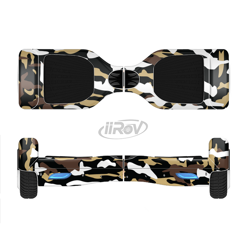 The Green-Tan & White Traditional Camouflage Full-Body Skin Set for the Smart Drifting SuperCharged iiRov HoverBoard