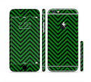 The Green & Black Sharp Chevron Pattern Sectioned Skin Series for the Apple iPhone 6/6s