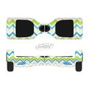The Green & Blue Leveled Chevron Pattern Full-Body Skin Set for the Smart Drifting SuperCharged iiRov HoverBoard