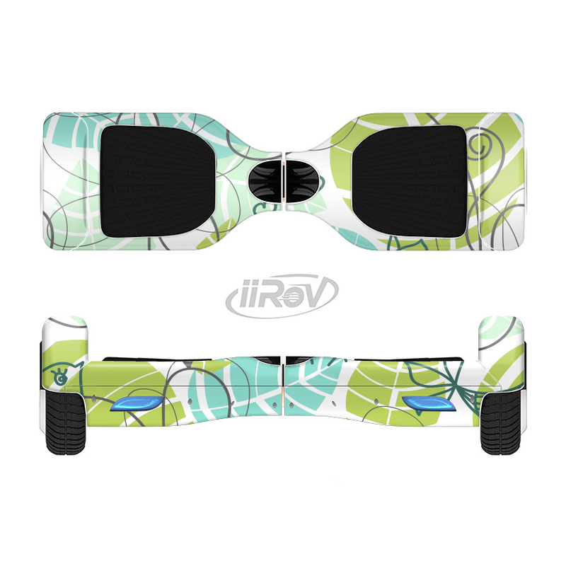 The Green & Blue Subtle Seamless Leaves Full-Body Skin Set for the Smart Drifting SuperCharged iiRov HoverBoard