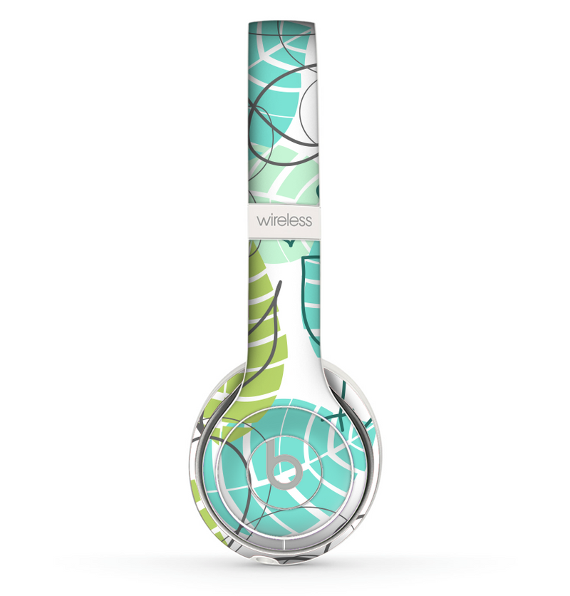 The Green & Blue Subtle Seamless Leaves Skin Set for the Beats by Dre Solo 2 Wireless Headphones