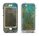 The Green, Blue and Brown Water Texture Apple iPhone 5-5s LifeProof Nuud Case Skin Set