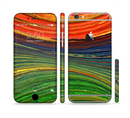 The Green, Blue and Red Painted Oil Waves Sectioned Skin Series for the Apple iPhone 6/6s