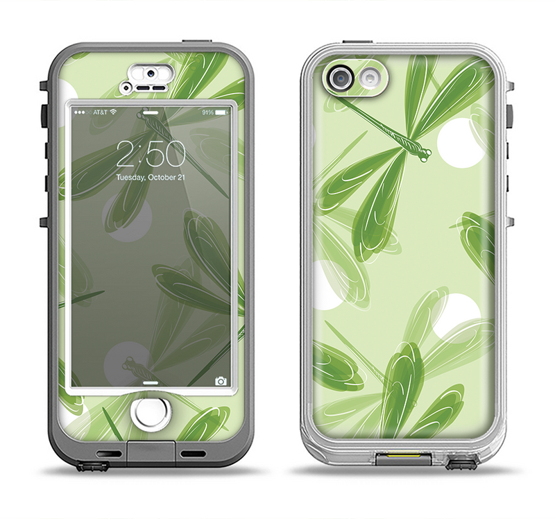The Green DragonFly Apple iPhone 5-5s LifeProof Nuud Case Skin Set