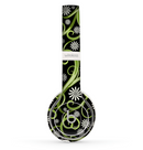 The Green Floral Swirls on Black Skin Set for the Beats by Dre Solo 2 Wireless Headphones