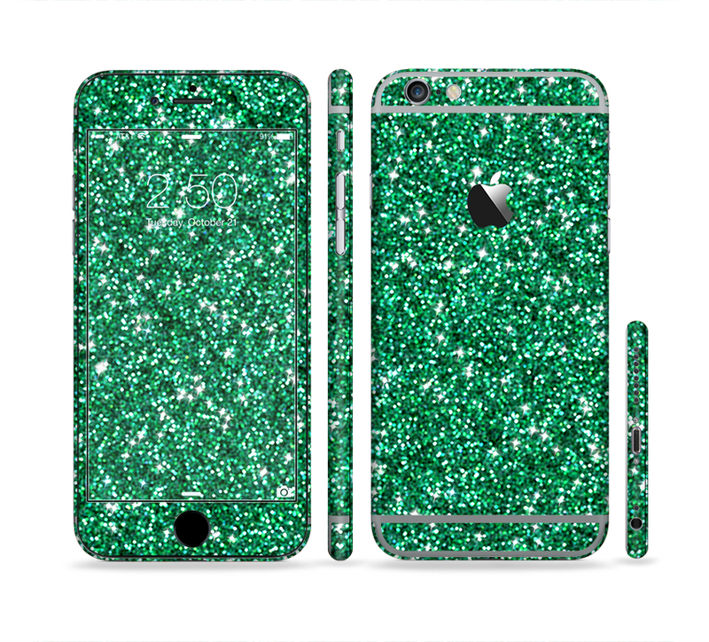 The Green Glitter Print Sectioned Skin Series for the Apple iPhone 6/6s
