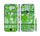 The Green Grunge Wood Sectioned Skin Series for the Apple iPhone 6/6s