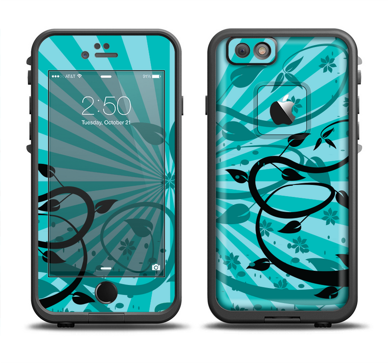 The Green Rays with Vines Apple iPhone 6/6s LifeProof Fre Case Skin Set