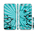 The Green Rays with Vines Sectioned Skin Series for the Apple iPhone 6/6s Plus