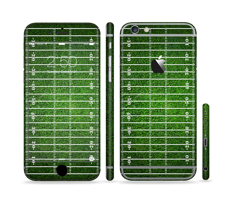 The Green Turf Football Field Sectioned Skin Series for the Apple iPhone 6/6s Plus