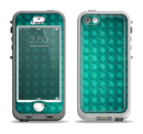 The Green Wavy Abstract Pattern Apple iPhone 5-5s LifeProof Nuud Case Skin Set