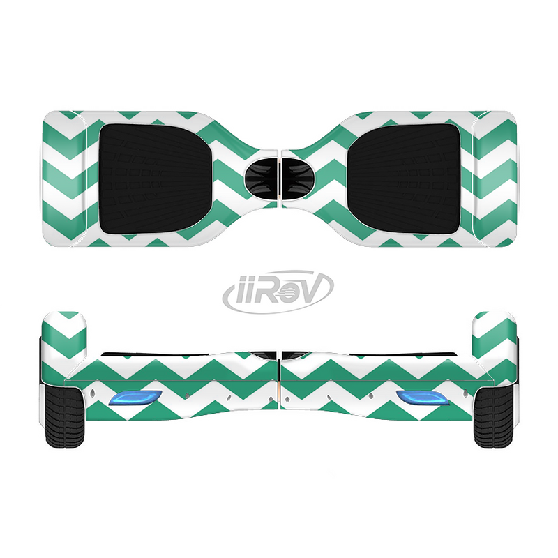 The Green & White Chevron Pattern V2 Full-Body Skin Set for the Smart Drifting SuperCharged iiRov HoverBoard