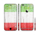 The Green, White and Red Flag Wood Sectioned Skin Series for the Apple iPhone 6/6s Plus