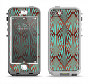 The Green and Brown Diamond Pattern Apple iPhone 5-5s LifeProof Nuud Case Skin Set