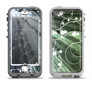The Green and White Light Arrays with Glowing Vines Apple iPhone 5-5s LifeProof Nuud Case Skin Set