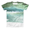 The Greenish Watercolor Strokes ink-Fuzed Unisex All Over Full-Printed Fitted Tee Shirt