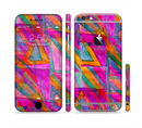 The Grunge Abstract Pink Painted Shapes Sectioned Skin Series for the Apple iPhone 6/6s Plus