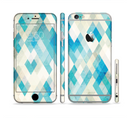 The Grunge Blue and Yellow Diamonds Panel Sectioned Skin Series for the Apple iPhone 6/6s Plus