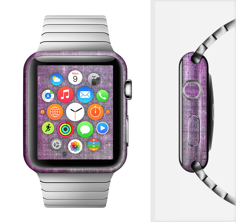 The Grunge Dark Pink Texture Full-Body Skin Set for the Apple Watch
