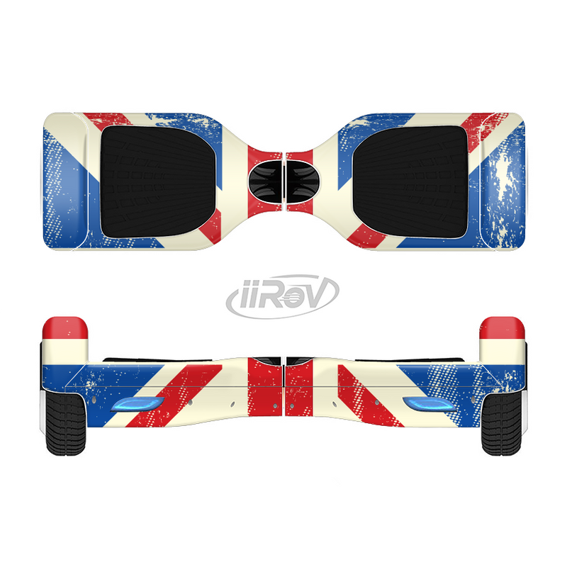 The Grunge Vintage Textured London England Flag Full-Body Skin Set for the Smart Drifting SuperCharged iiRov HoverBoard