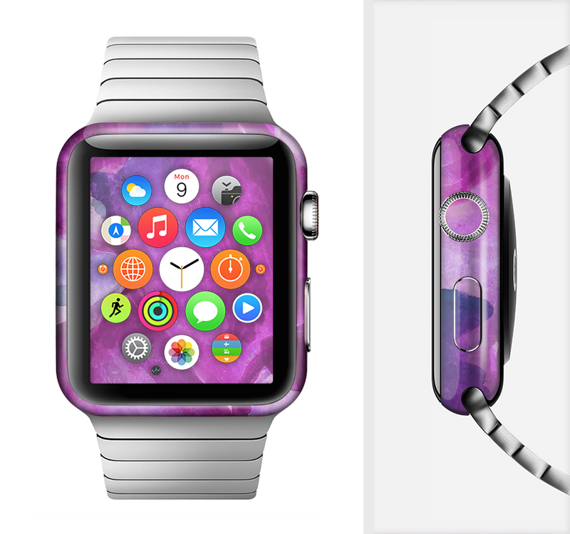 The Grunge Watercolor Pink Strokes Full-Body Skin Set for the Apple Watch