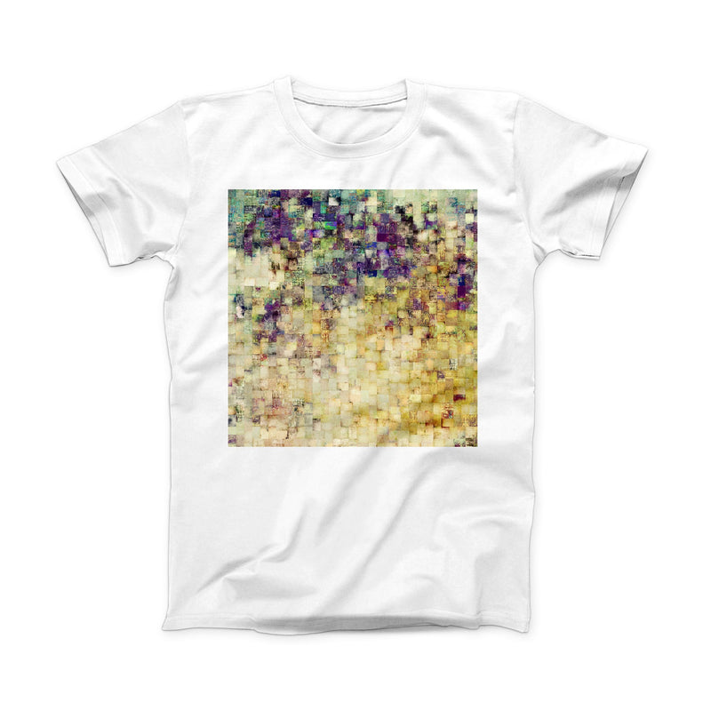 The Grungy Abstract Purple Mosaic ink-Fuzed Front Spot Graphic Unisex Soft-Fitted Tee Shirt