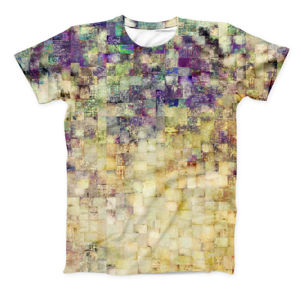 The Grungy Abstract Purple Mosaic ink-Fuzed Unisex All Over Full-Printed Fitted Tee Shirt