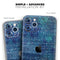 The Grungy Blue Green Stars Surface - Skin-Kit compatible with the Apple iPhone 12, 12 Pro Max, 12 Mini, 11 Pro or 11 Pro Max (All iPhones Available)