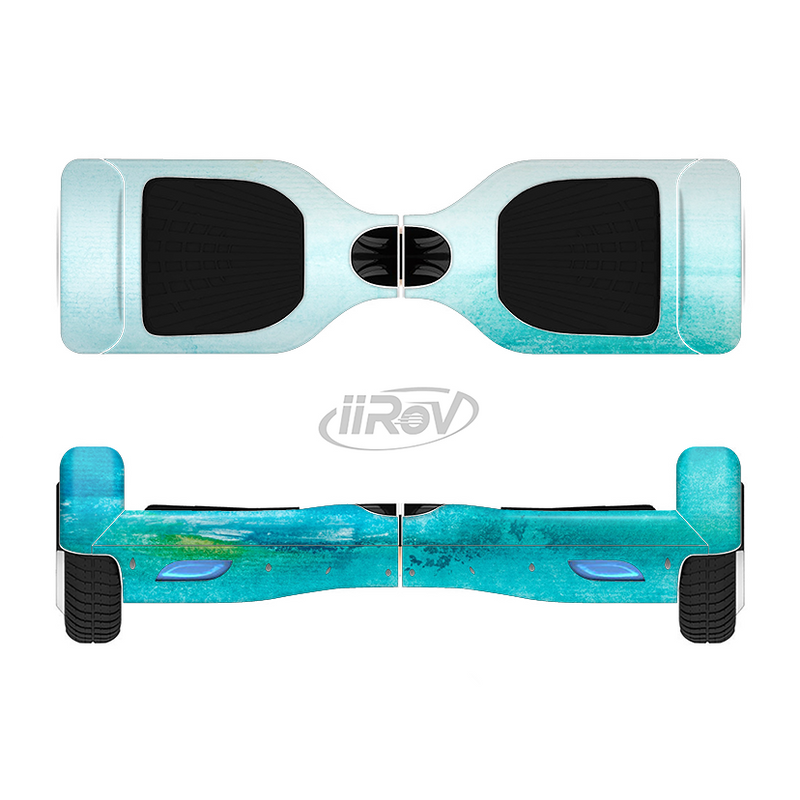 The Grungy Blue Watercolor Surface Full-Body Skin Set for the Smart Drifting SuperCharged iiRov HoverBoard