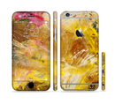 The Grungy Golden Paint Sectioned Skin Series for the Apple iPhone 6/6s