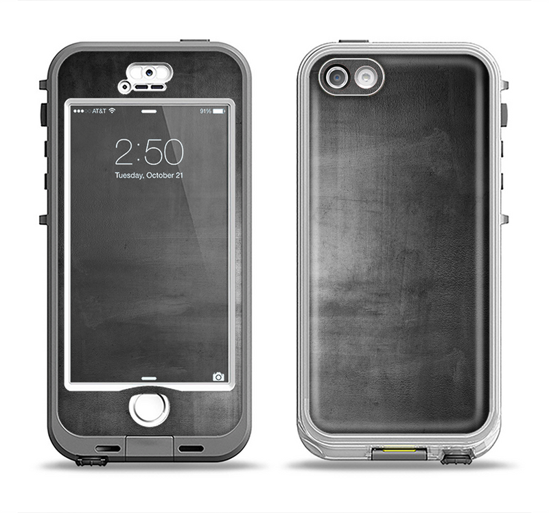 The Grungy Gray Panel Apple iPhone 5-5s LifeProof Nuud Case Skin Set