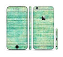 The Grungy Horizontal Green Lines Sectioned Skin Series for the Apple iPhone 6/6s