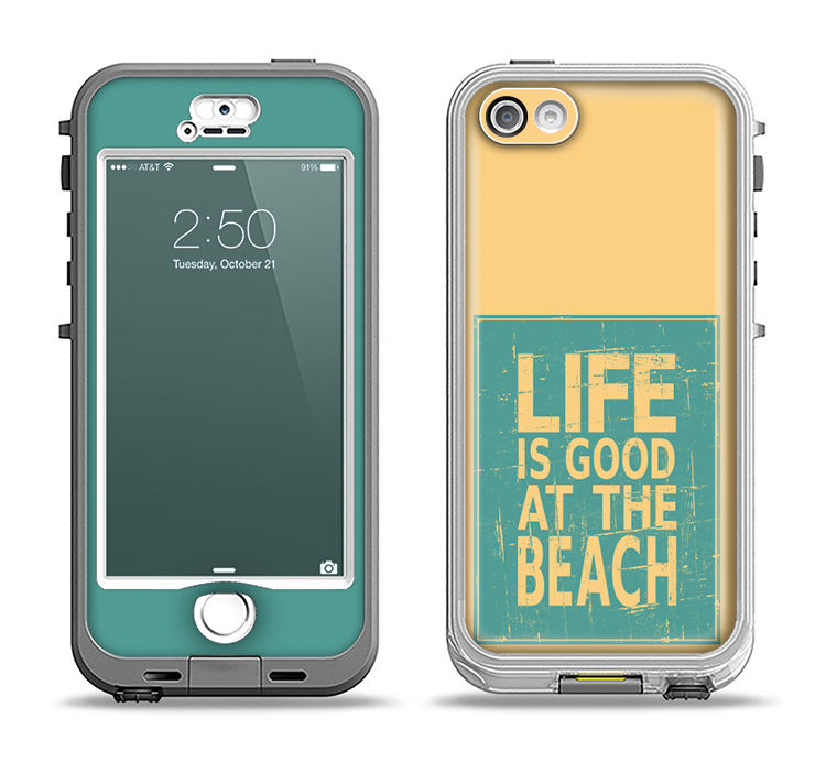 The Grungy Life Is Good At The Beach Apple iPhone 5-5s LifeProof Nuud Case Skin Set