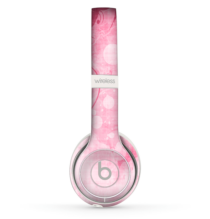 The Grungy Pink Painted Swirl Pattern Skin Set for the Beats by Dre Solo 2 Wireless Headphones