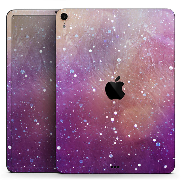 The Grungy Purple and Orange Scratched Surface  - Full Body Skin Decal for the Apple iPad Pro 12.9", 11", 10.5", 9.7", Air or Mini (All Models Available)