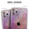 The Grungy Purple and Orange Scratched Surface  - Skin-Kit compatible with the Apple iPhone 12, 12 Pro Max, 12 Mini, 11 Pro or 11 Pro Max (All iPhones Available)