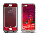 The Grungy Red Abstract Paint Apple iPhone 5-5s LifeProof Nuud Case Skin Set