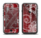 The Grungy Red & White Stitched Pattern Apple iPhone 6/6s LifeProof Fre Case Skin Set