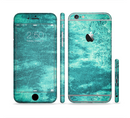 The Grungy Teal Chipped Concrete Sectioned Skin Series for the Apple iPhone 6/6s Plus