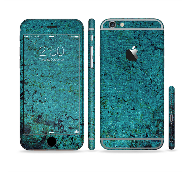 The Grungy Teal Surface Sectioned Skin Series for the Apple iPhone 6/6s