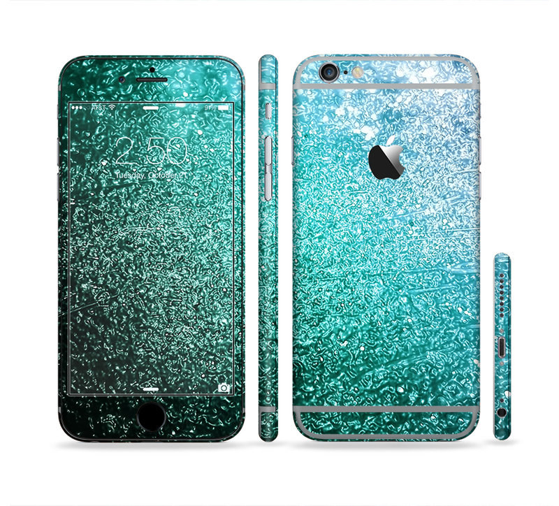The Grungy Teal Texture Sectioned Skin Series for the Apple iPhone 6/6s Plus