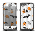 The Halloween Icons Over Gray & White Striped Surface  Apple iPhone 6/6s LifeProof Fre Case Skin Set