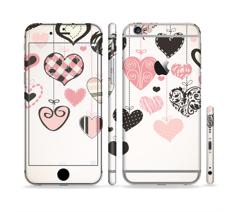 The Hanging Styled-Hearts Sectioned Skin Series for the Apple iPhone 6/6s